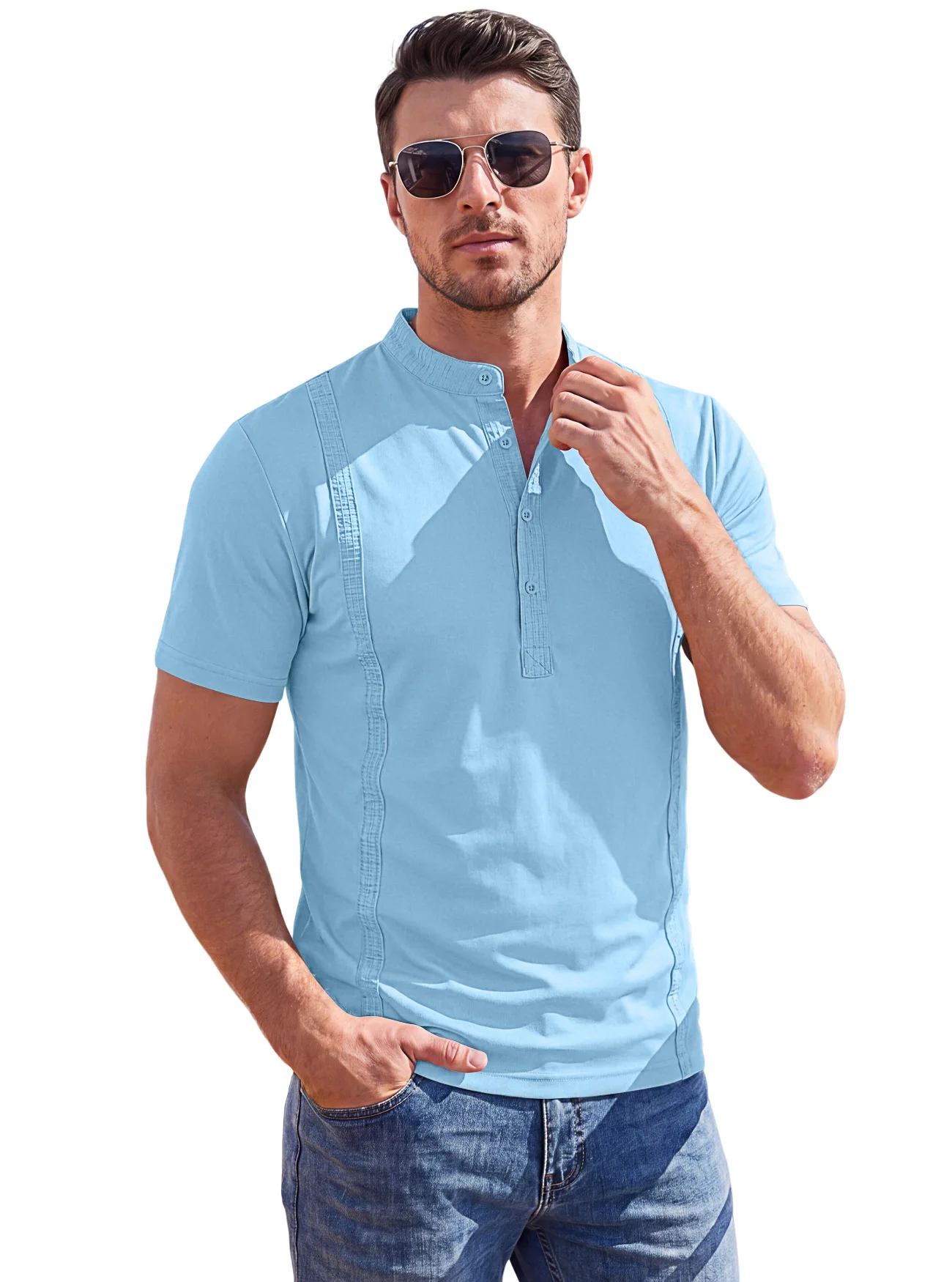 New Summer Men Solid Twill Lapel Polo Shirts Breathable Short Sleeve Lightweight Versatile Daily Casual Male Fashion Tops