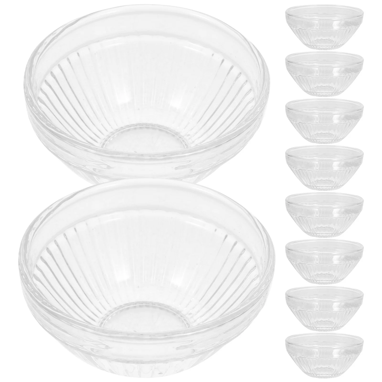 

10Pcs Stackable Clear Glass Pudding Bowls Small Size Dessert Bowl Jelly Snack Salad Fruit Containers Pudding Bowl