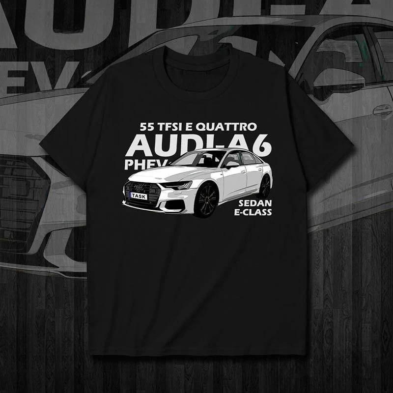 

Футболка с короткими рукавами для любителей автомобилей Audi A6 City Coupe 2025 года с мужскими и женскими узорами, индивидуальный летний новый стиль