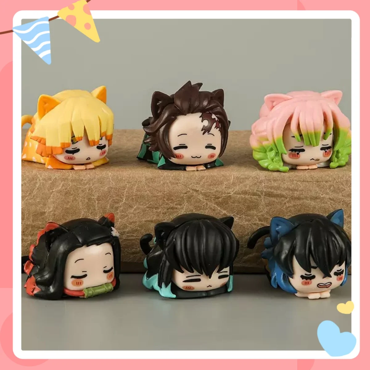 demon slayer cute peripheral figures pvc Kanroji Yadouzi desktop model ornament doll toy cartoon anime doll birthday gift