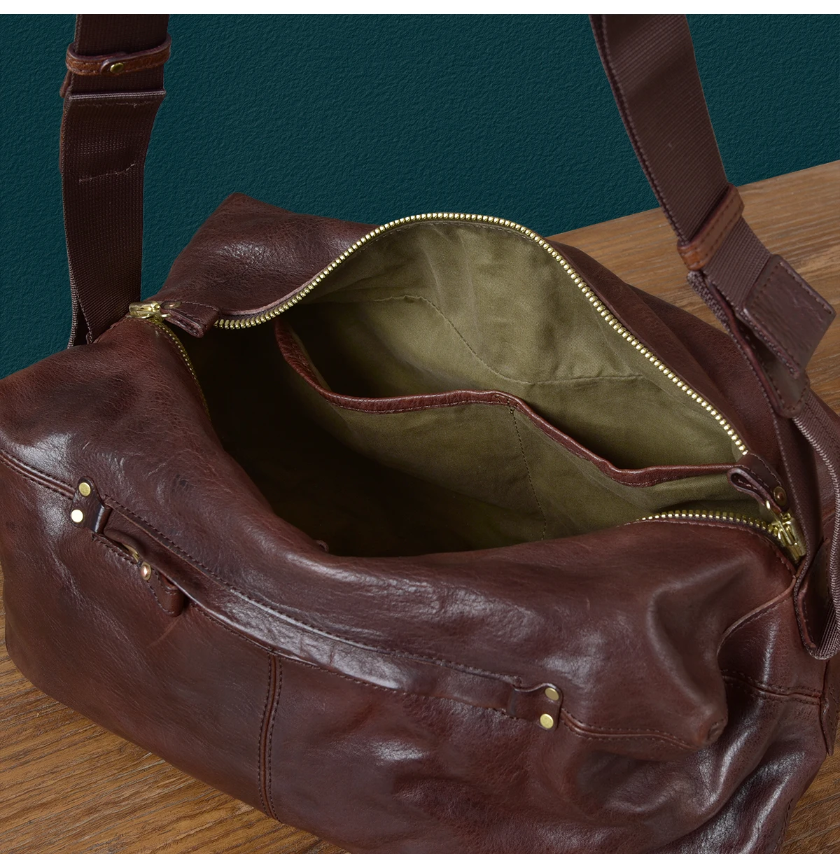 travel soft first layer leather men's shoulder bag vintage designer handmade brand genuine leather large-capacity crossbody bag