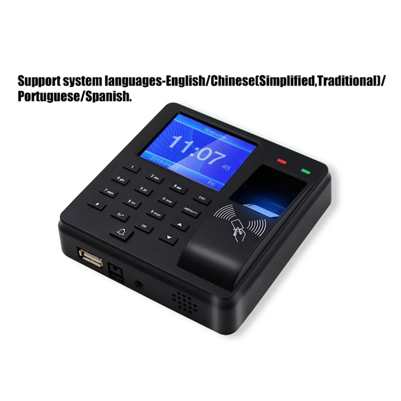 Access Control Attendance Machine Fingerprint/Password/ID Card Identification With 2.4-Inch Screen Employee Recorder