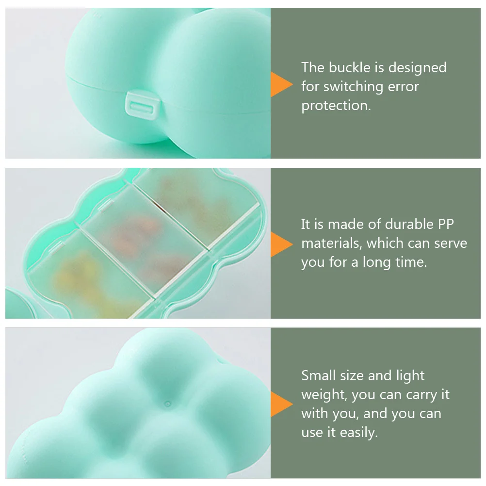 

2pcs Pill Storage Container Portable Medicine Organizer with Compartments Durable PP Material Lightweight Travel for Tablets