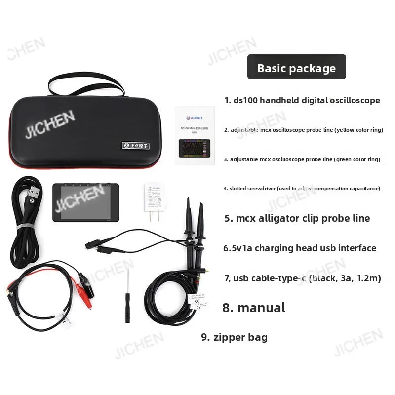 DS100 Osciloscópio Digital Portátil de Canal Duplo Mini Pequeno Instrumento Portátil Reparação Automática 50M