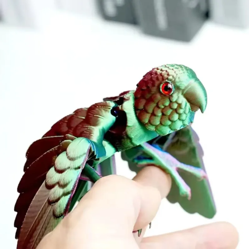 Manualidades de loros impresas en 3D, figuras creativas, articulaciones de animales, móviles y vibrantes, regalos y adornos navideños para niños