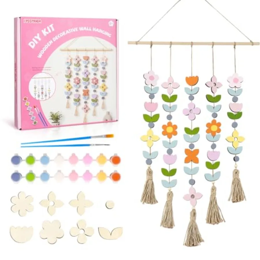 Wooden Painting Craft Kits Arts and Crafts for Wall Decor Creative Activity Gifts for Boys and Girls Ages 4-8 8-12