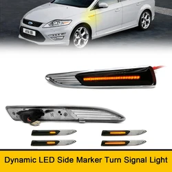 2x LED Front Fender Side Marker Light Repeat Blinker Indicator For Ford Mondeo Mk4 Hatchback Saloon Estate Turnier BA7 2007-2015