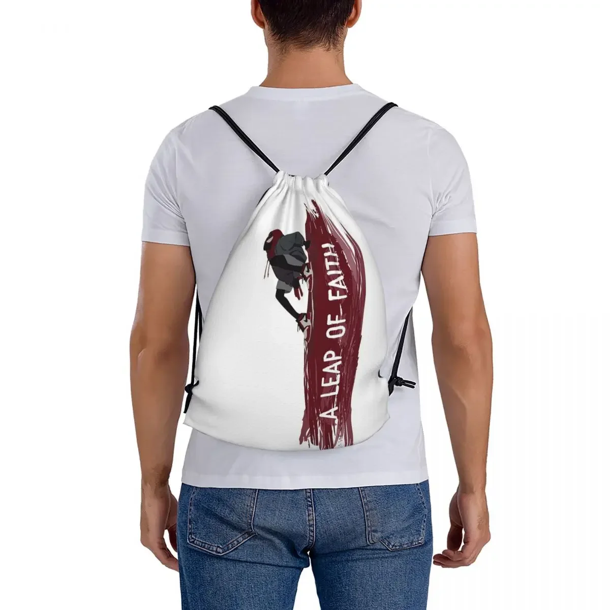 A Leap Of Faith Backpacks Multi-function Portable Drawstring Bags Drawstring Bundle Pocket Sports Bag Book Bag For Travel School