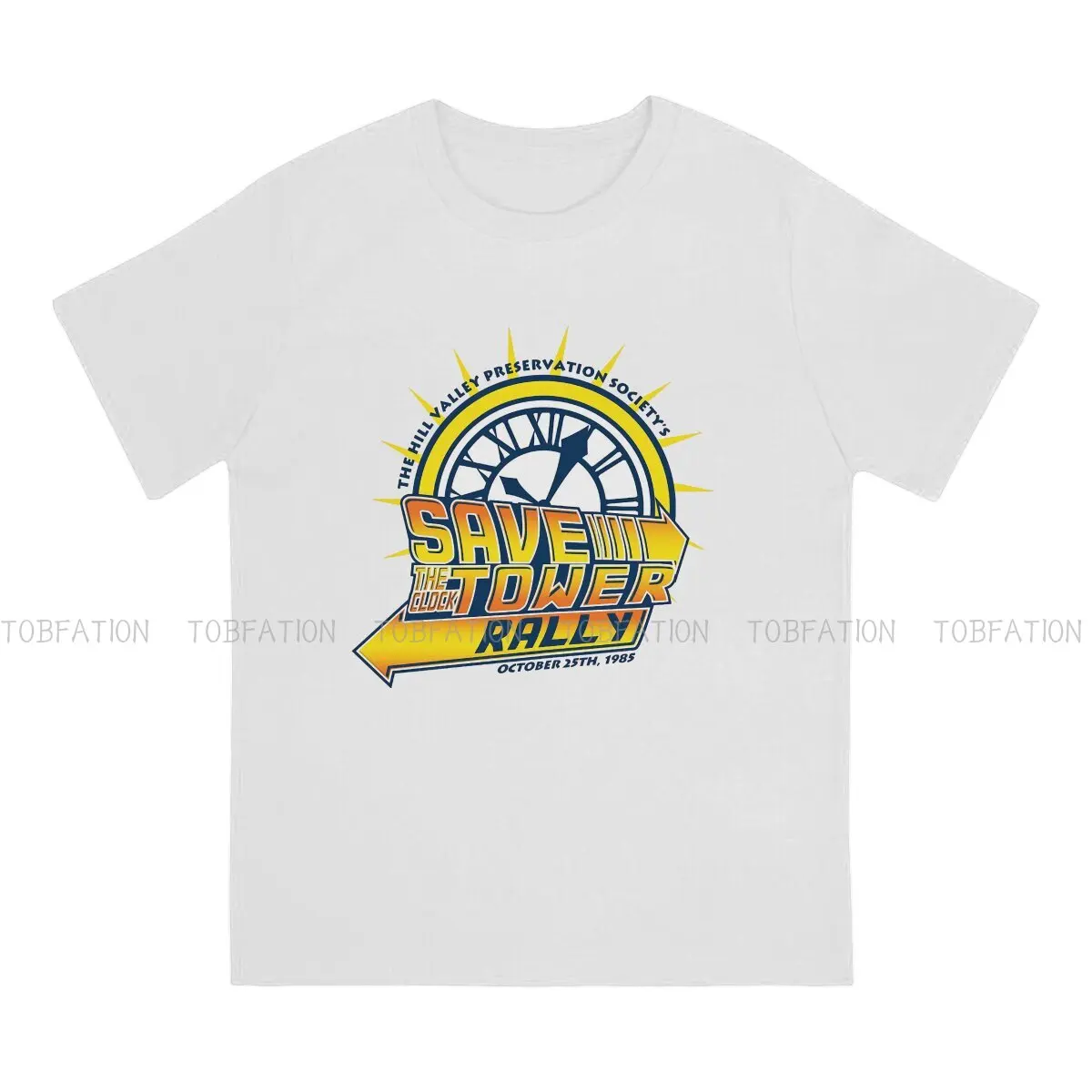 Back to the Future Save The Clock Tower Art  T Shirt Fashion Men's Tees Summer Cotton Clothing Harajuku Crewneck TShirt