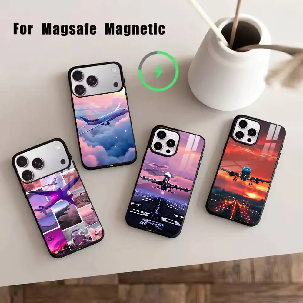 A-Airplane Plane  Phone Case For iPhone17,16,15,14,13,12,11 Plus,Pro Magnetic For Magsafe Wireless Charging