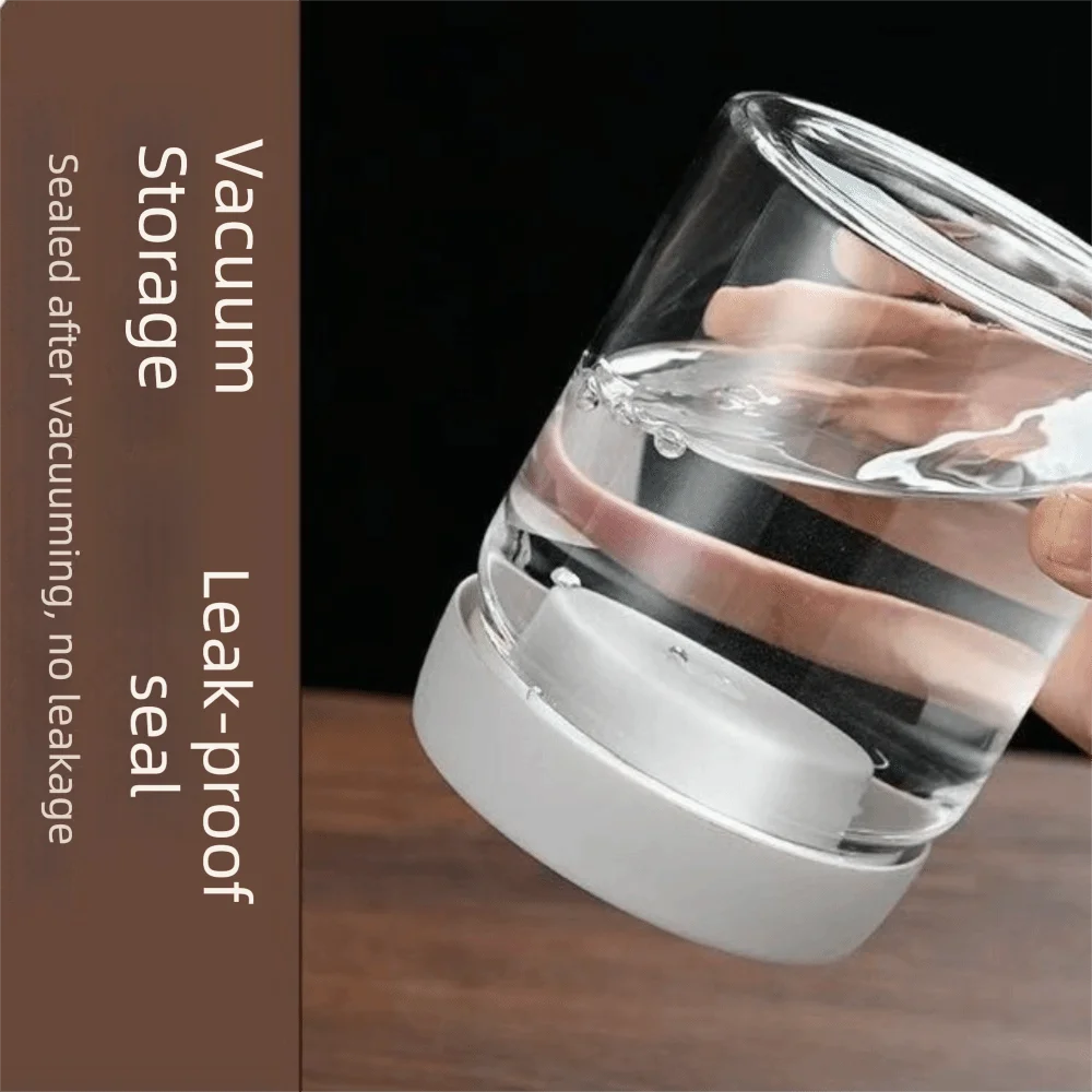 Moisture Proof Vacuum Sealed Jar Manual Press Type Coffee Bean Storage Jar Keep Fresh High Borosilicate Glass Glass Coffee Jar