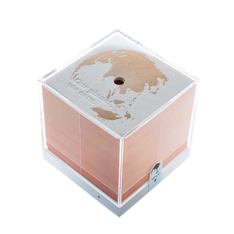 20CB 2024 Lịch Memo Pad 3D Memo Pad Nghệ Thuật Lịch Trái Đất Sáng Tạo DIY Để Bàn Lịch Ghi Chú Giấy Notepad Trái Đất Điêu Khắc