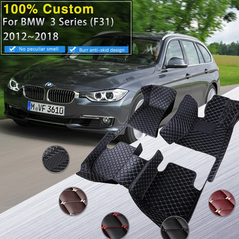 

Car Floor Mats For BMW 3 Series F31 2012~2018 Protective Pad Mat Rugs Luxury Leather Carpets Car Accessories 328i 320d 330d 320i