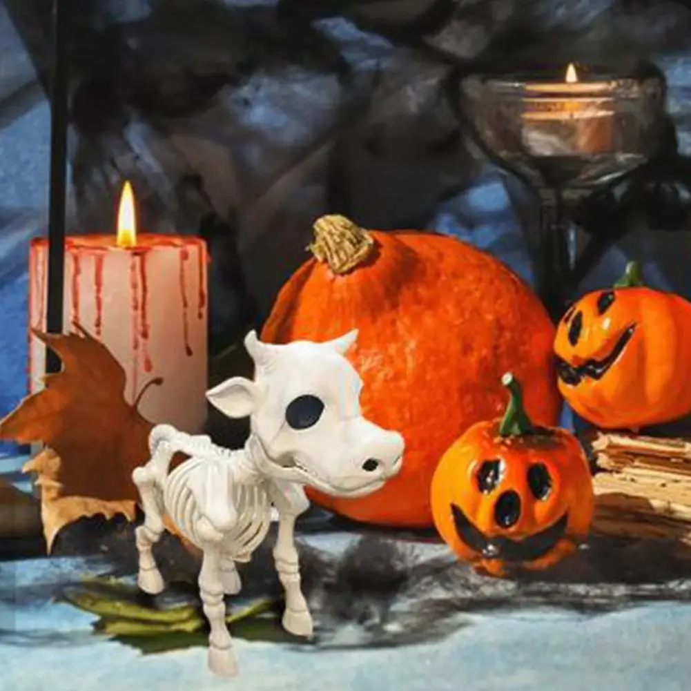 

Cow Skeleton Halloween Decoration Spooky Skeleton Cow Statue Halloween Skeleton Realistic Cow Skull Skeleton Decor Graveyard