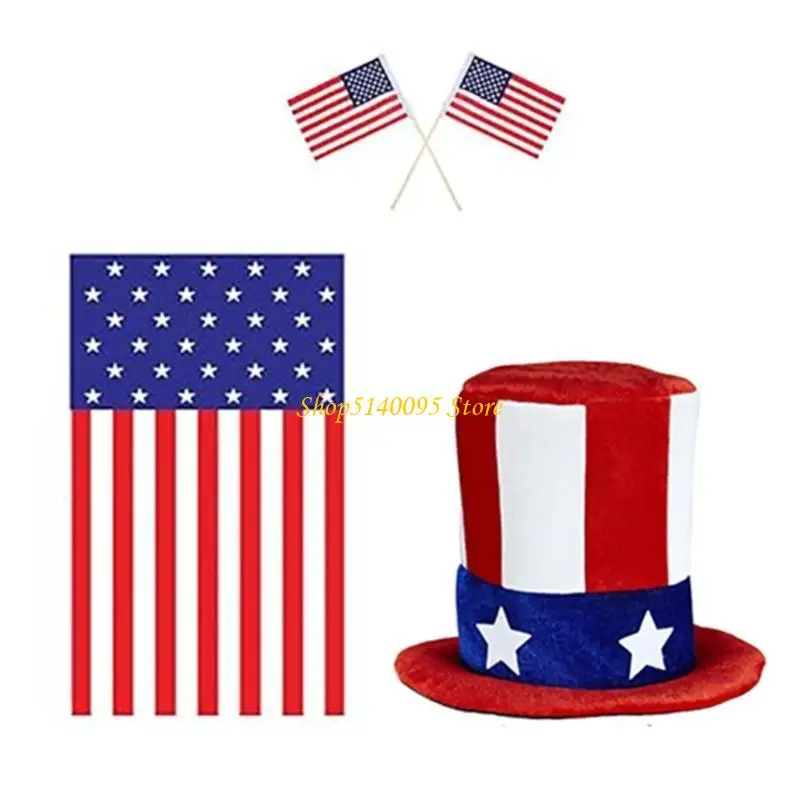 

DXAE Independence Day Outfit Accessories Eyeglasses Head Scarf Hat For Adult Children