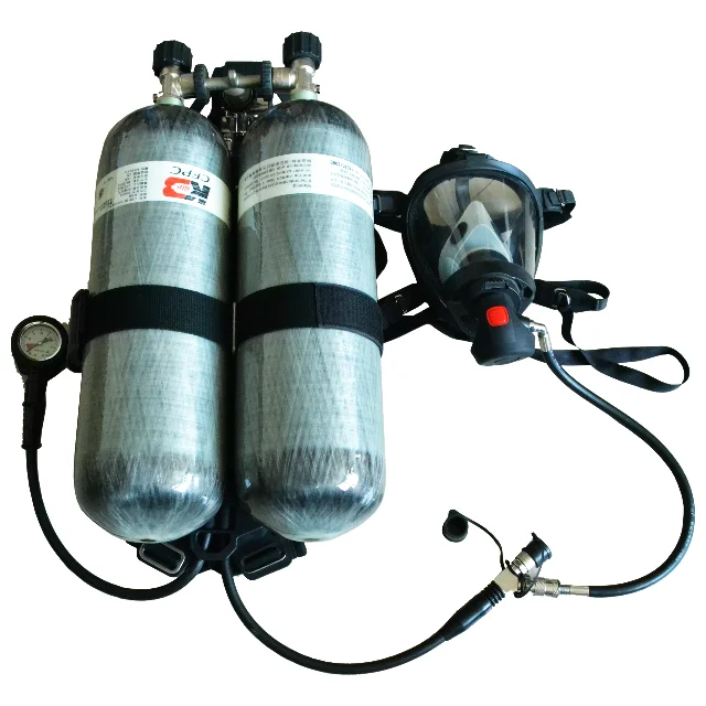 

EN137 Twin-Bottle 6.8L Self-Contained Breathing Apparatus With Connecting Rod&Backboard For Maximum Diving&Firefighting Safety