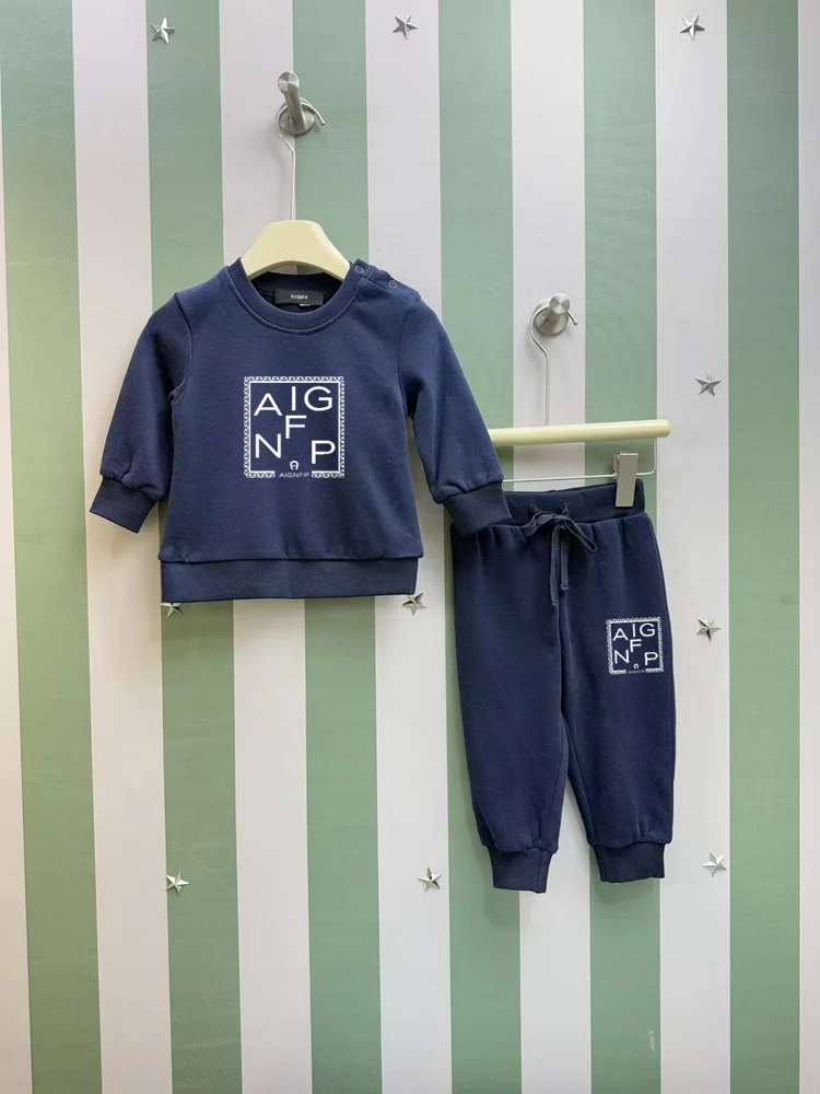 Newborn clothes winter Sweater set fashion pullover %100 cotton casual wear tapered pants Baby Boys sweatshirt Outfits Autumn