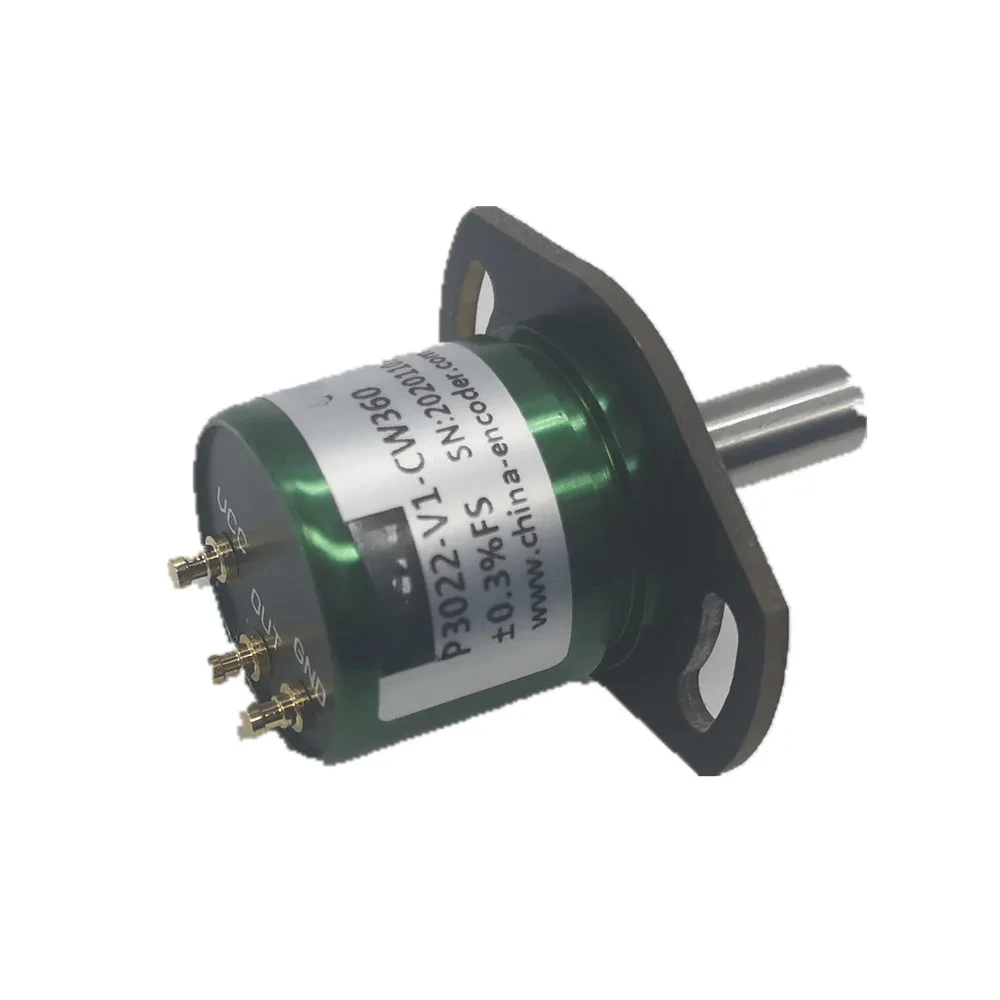 

Miniature Non-contact Hall Angle Sensor 22mm Outer 6mm Shaft 5v Supply 0-5v Output Electromagnetic Sensor P3022