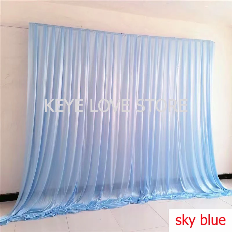 

Ice Silk Simple Solid White Wedding Backdrop Backgrounds Curtain for Event Party Decoration Baby Shower Birthday Stage Panel