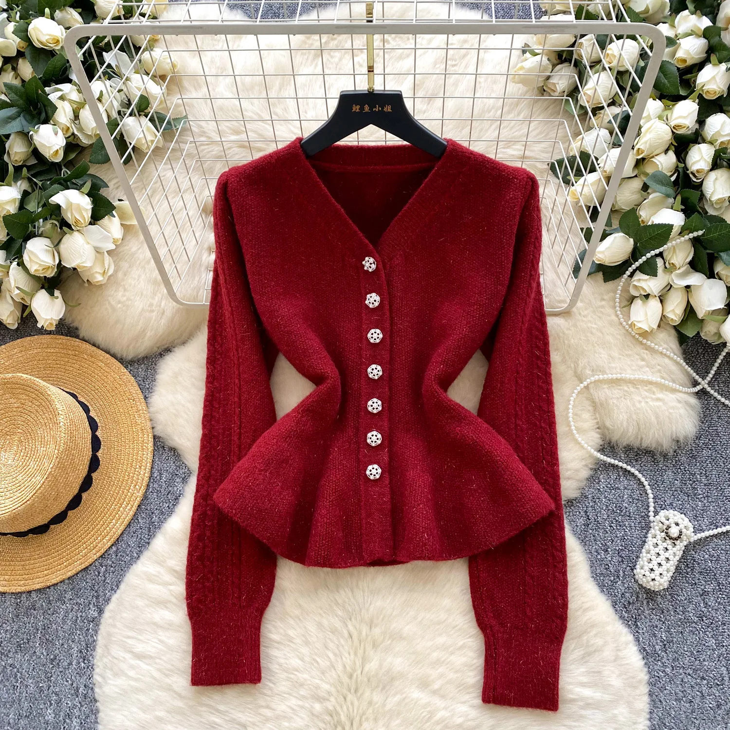 

Women Knitted Cardigan Sweaters Solid Jumpers V Neck Long Sleeves Waist Cinch Single Breasted Loose Casual Autumn Winter 2025