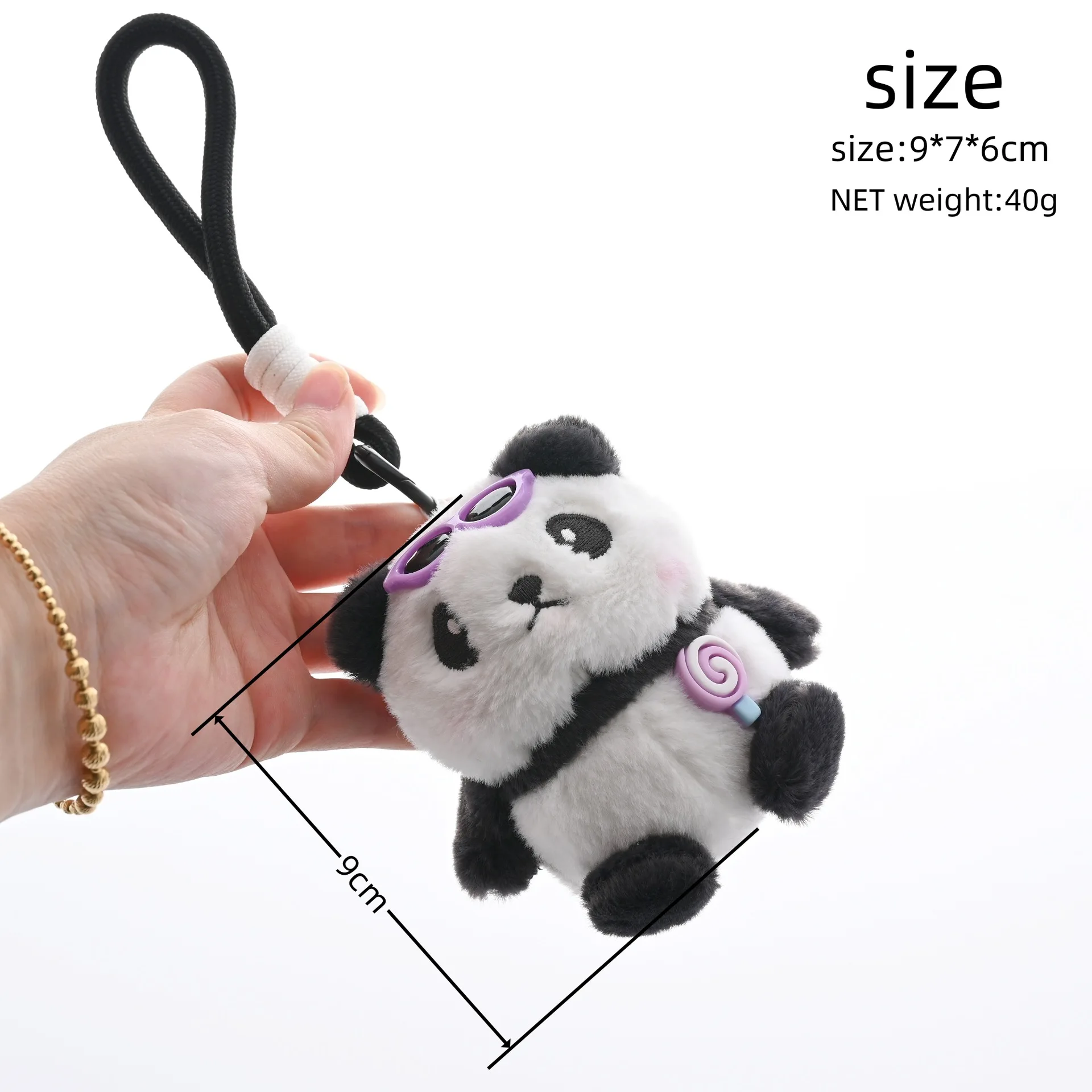 new Funny Cute ice cream giant panda plush toy pendant lollipop giant panda soft fashione backpack ornament couple gift