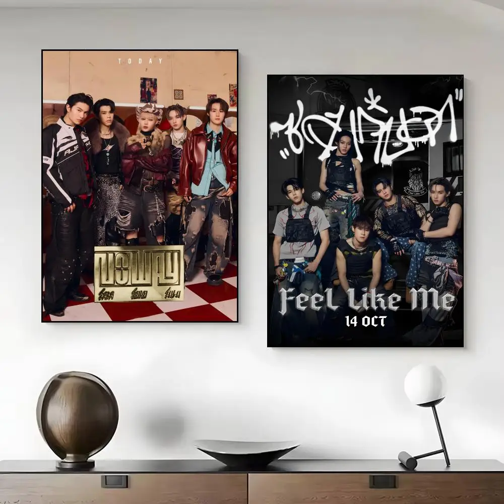 Boy Group L-LYKN Poster Framed Canvas Wall Art Print for Office Dining Room Bathroom Wall Decor