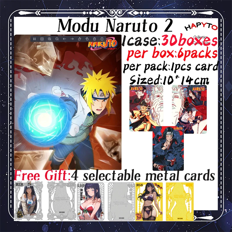 

2025 Newest Modu Naruto Wave 2 Boards Kakashi Konoha Bonds Shinobu Hinata Sakura Sasuke Booster Box TCG Hobby Gift