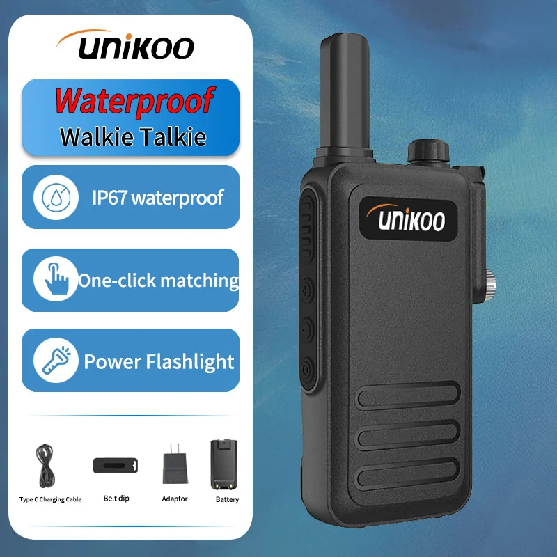 4 Uds UNIKOO UK272 Walkie Talkie portátil de largo alcance IP67 impermeable duradero sin licencia transceptor de Radio bidireccional