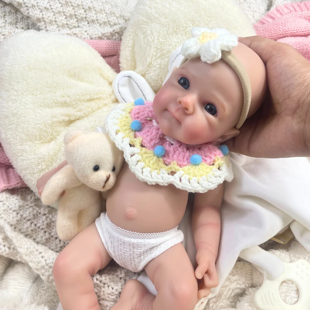 

Mini 13 Inch Painted Reborn Bettie Original Full Solid Silicone Baby Doll Girl Silicone Washable Doll Toy Christmas Gift