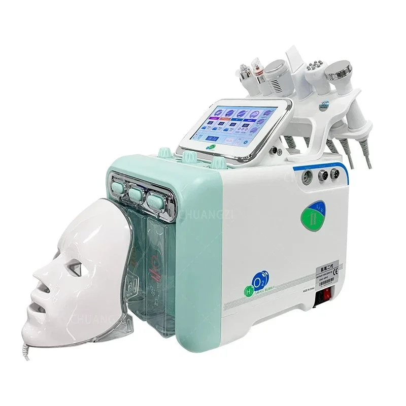 Machine Hydrotherapie Gezichtsbehandeling 7 in 1, Huidreiniging, water- en zuurstofinjectie. Professionele medische meubels gezichtsverzorgingsmachine