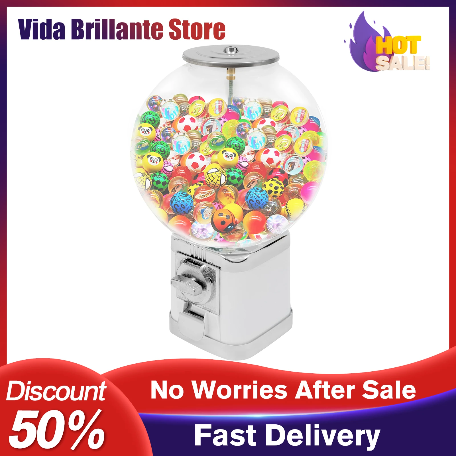 

Automatic Vending Machine Twister Ball Dispenser 1 Dollar Coin Operated Capsule Toy Vendor Shopping Mall Commercial Use