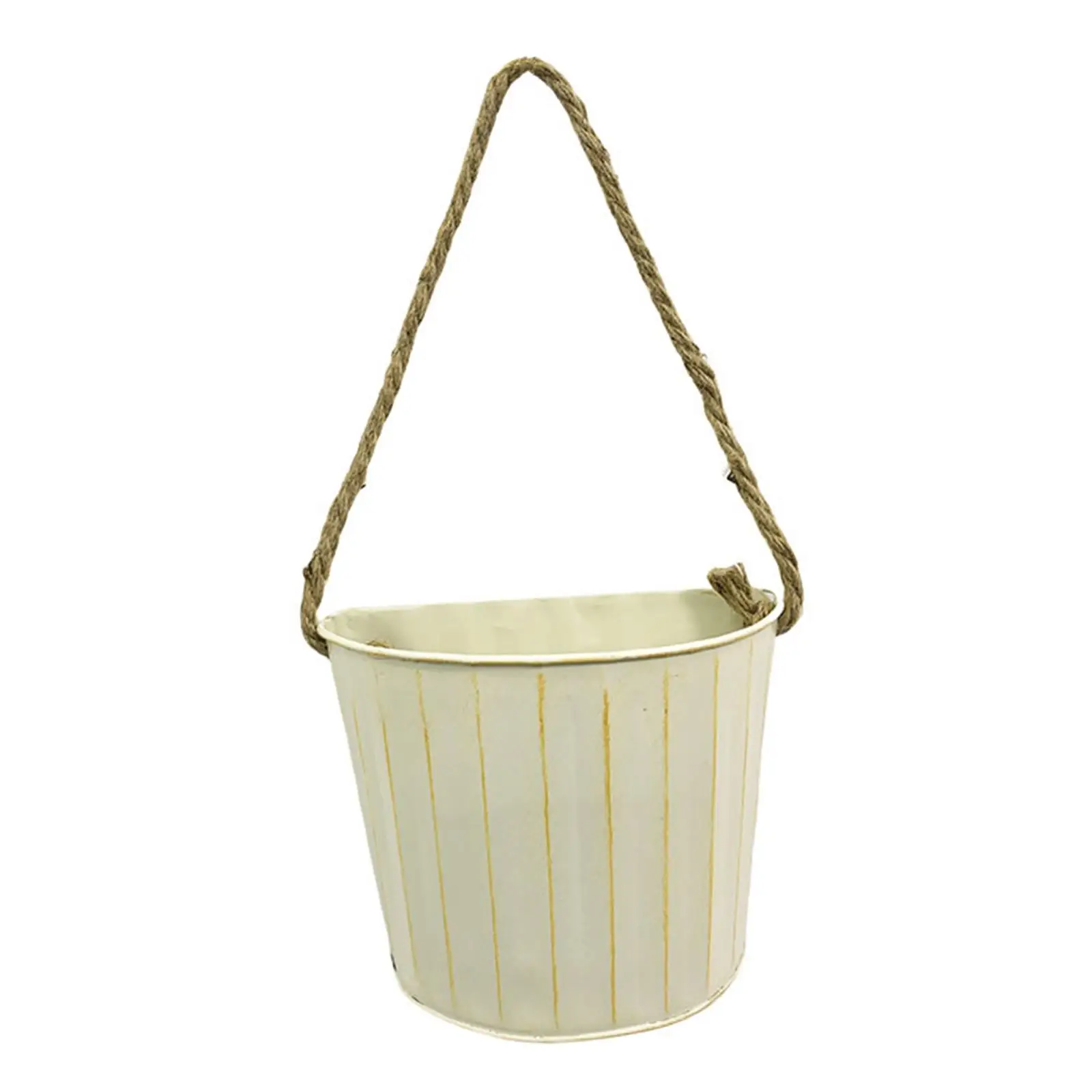 Metal Bucket Flower Pot Wall Hanging Planter Country Style Garden Office Balcony for Indoor Use