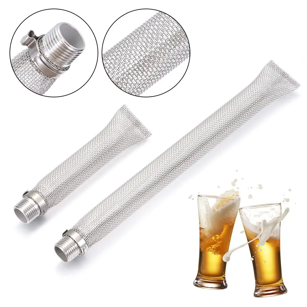 6/12 Inch Reusable Stainless Steel Durable Kitchen Beer Filter Bazooka Filter Mesh Strainer Tube Home Beer Brewing