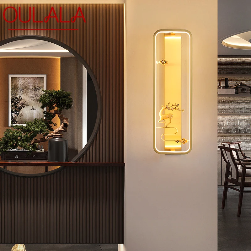 

OULALA Brass Wall Lamp LED Modern Luxury Sconce Lnterior Decoration Household Bedroom Bedside Living Room Corridor Lighting