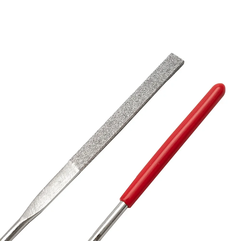 Hand Tools 2pcs Red Plastic Handle Metal Stone Grinding Flat Steel Diamond Needle File File Polish For Hardened Steel Ceramics
