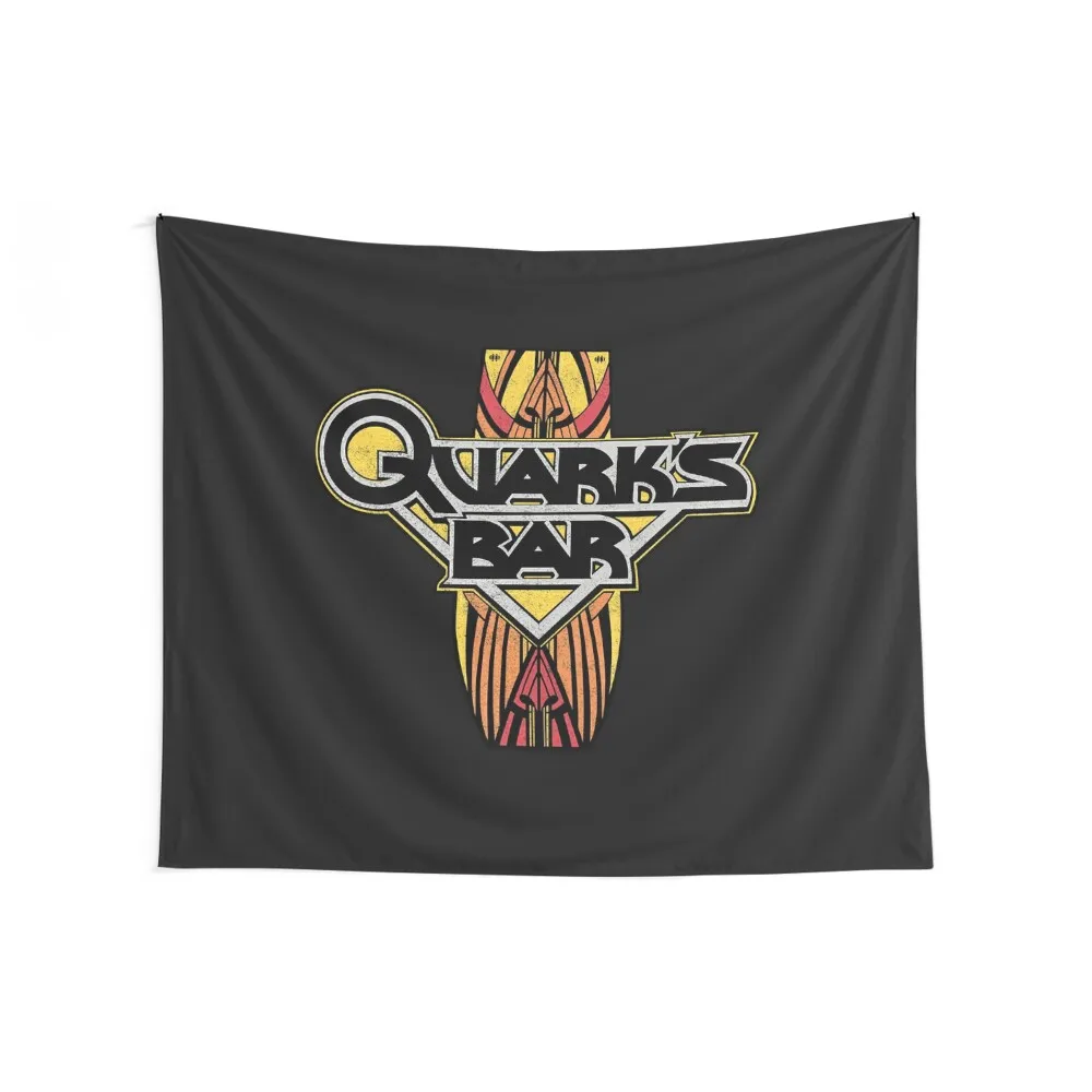 Star Trek Deep Space Nine Quarks Bar Distressed Logo Tapestry Bedroom Decor Aesthetic Aesthetic Room Decorations Tapestry