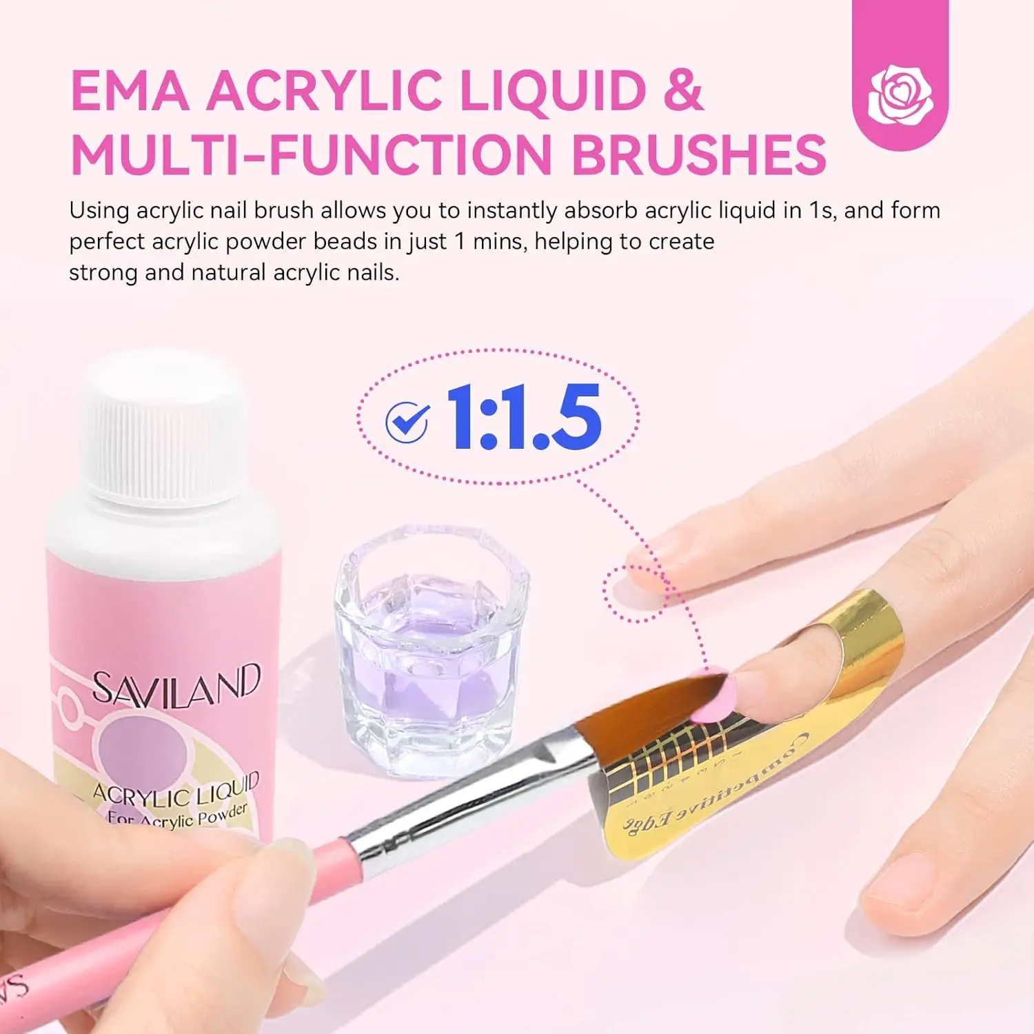 Kit completo de uñas acrílicas con taladro, luz UV, polvos, esmaltes de gel y herramientas para decoración de uñas DIY