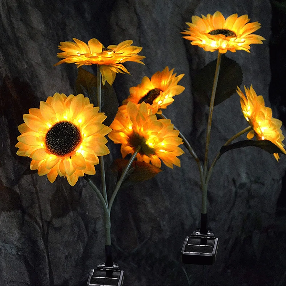 

Solar Sunflower Ground Plug Light Decoration Patio Decoration led lights Garden Landscape Fabric Free Energy Saving Lights