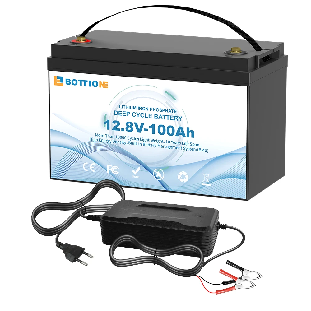 EU Stock Tax Free 12.8V 50Ah 100Ah 180Ah 200Ah 300Ah LiFePO4 Battery For RV Campers Marine Trolling Motor