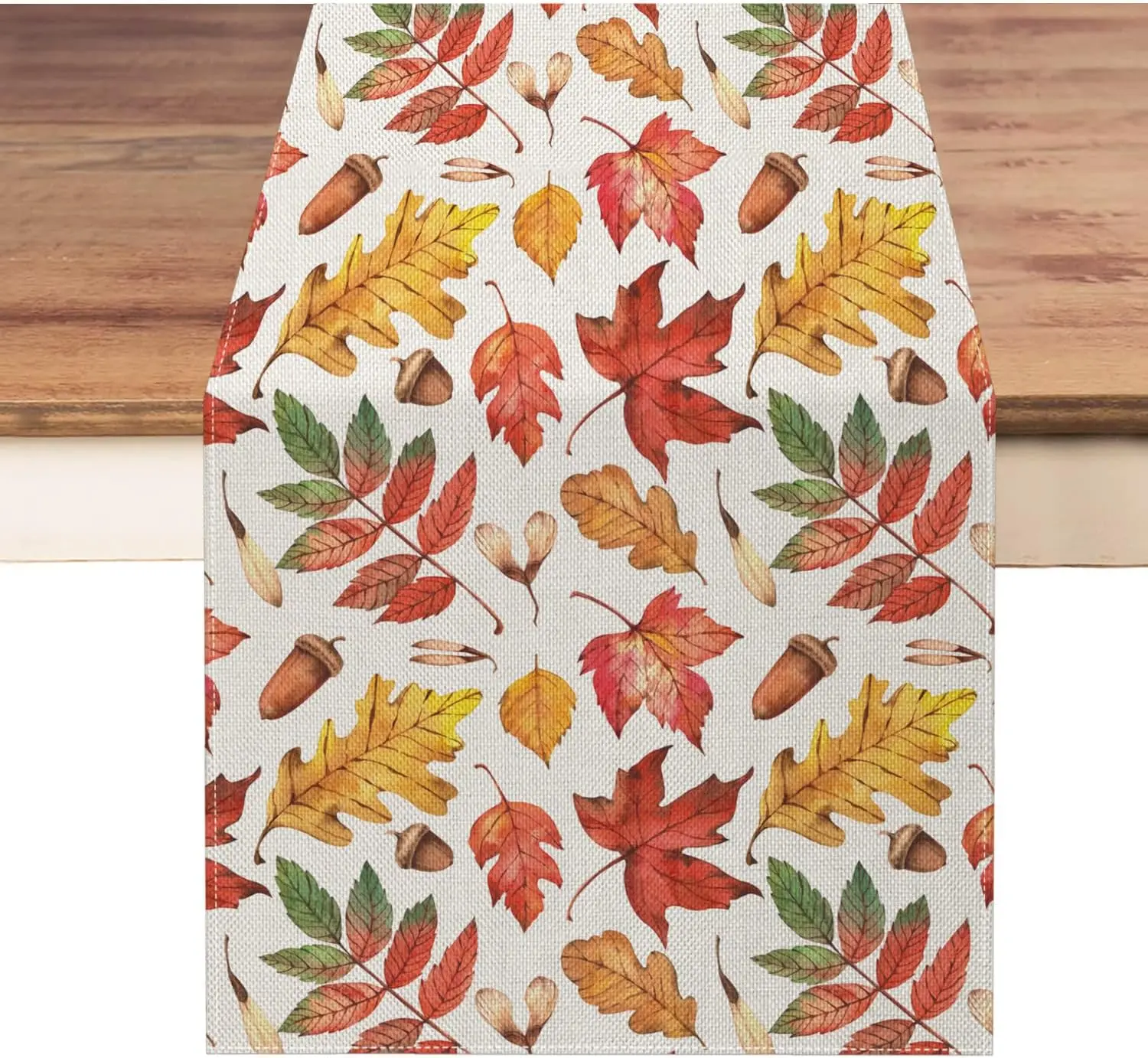 

Fall Thanksgiving Maple Leaves Linen Table Runner Dresser Scarves table Decor Autumn Harvest Dining Table Runner party Decor