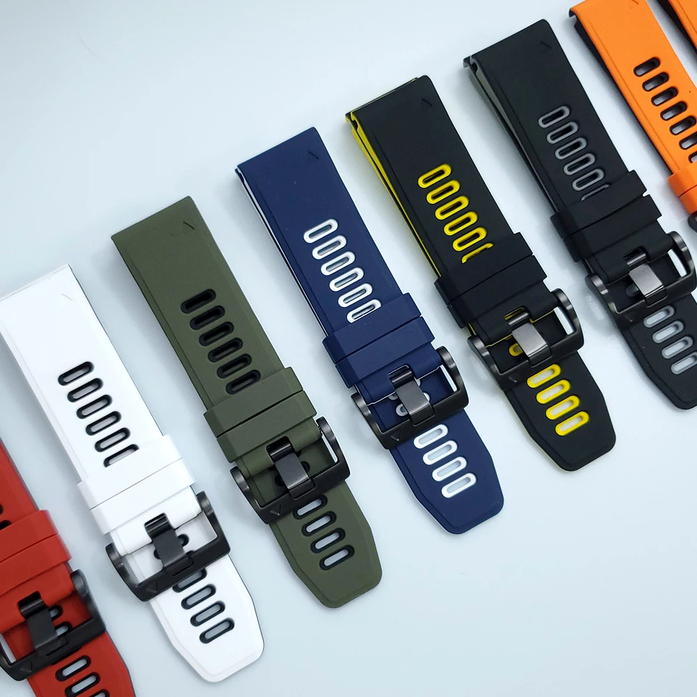 20MM 22MM 26MM Silicone Strap For Garmin Fenix 7 7X 7S 6 6X 6S Pro 5X 5S Plus/Instinct 2/945/EPIX/Descent G1 Solar QuickFit Band