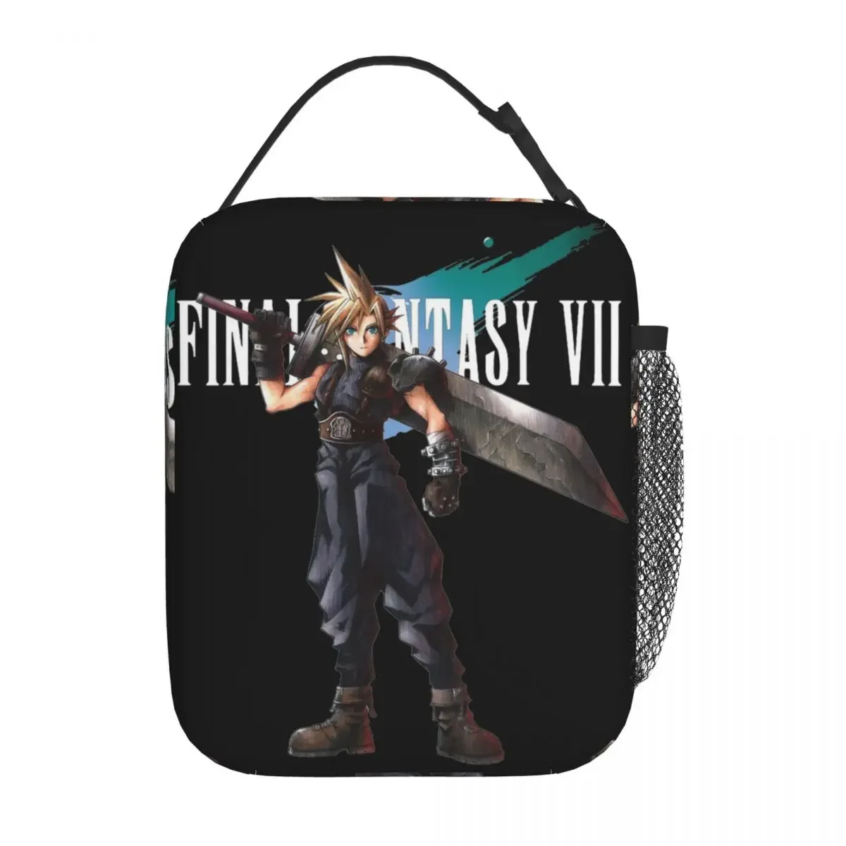 Final Fantasy 7 Character Cloud Strife Thermal Insulated Lunch Bag Games Portable Food Container Bags Thermal Cooler Lunch Box