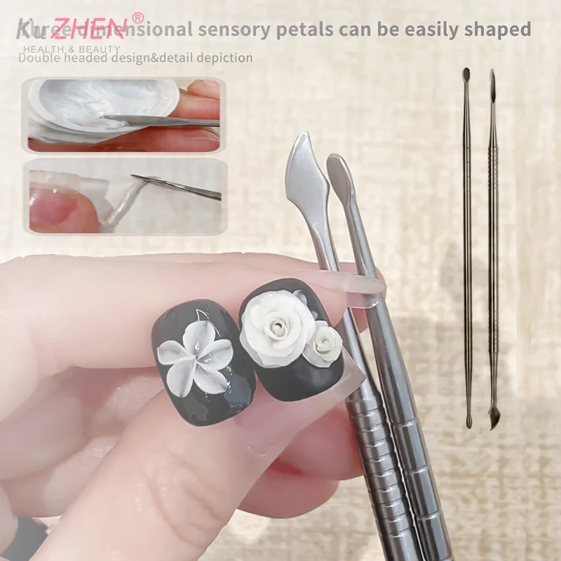 مسمار الفن نحت قضيب برأسين مسمار نحت قضيب تمديد إزالة الصمغ عصا هلام إزالة ملعقة مسمار البولندية غمس إزالة