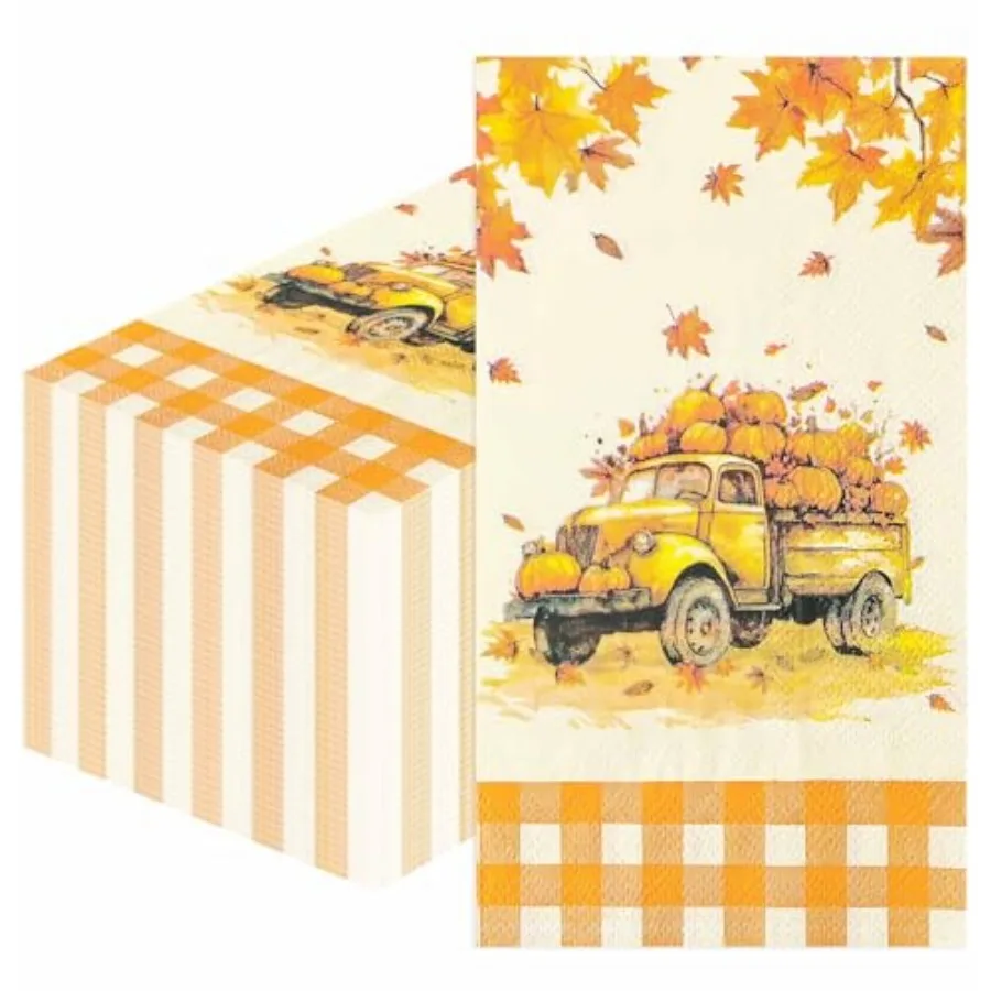 

13 x 15.7 Inch Guest Bathroom Disposable Hand Towels for Bathroom Kitchen Fall Party Decorations Paper Dessert Napkin