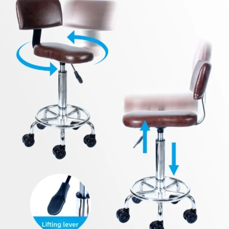 Ergonomic Kitchen Chair for Filial Care, Ergonomic High Stool, Dishwasher Lift Seat, Swivel Wheel, Comfortable Kitchen Stool