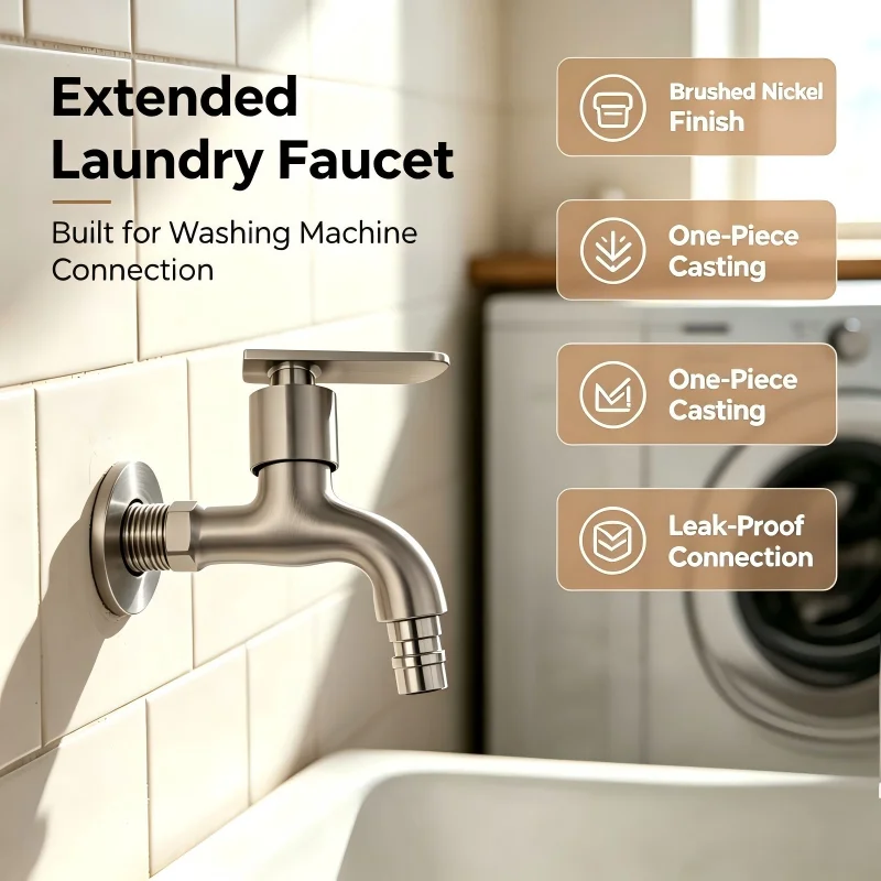 1PC Universal 304 Stainless Steel Water Faucet Connector for Washing Machine Kitchen Bathroom Outdoor Garden - Household Water T image 3