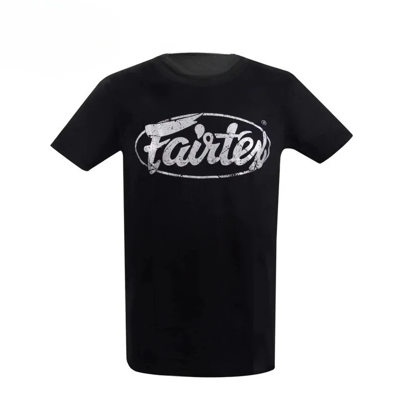 26 Fairtex Muay Thai Boxing Fighting Casual Short Sleeve Breathable Men's and Women's Clothes Sports Fighting Crew Neck T-Shirt