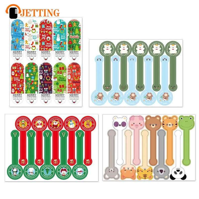 100Pcs Christmas Sealing Stickers Baking Cake Box Cartoon Animal Label Stickers DIY Packaging Box Decorative Stickers