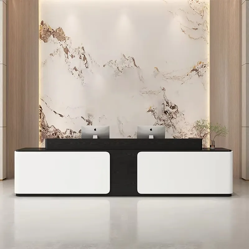 

Modern Nordic Reception Desk Luxury Aesthetic Elegant Unique Bar Counter Furniture Premium Simple Mostrador Commercial Furniture