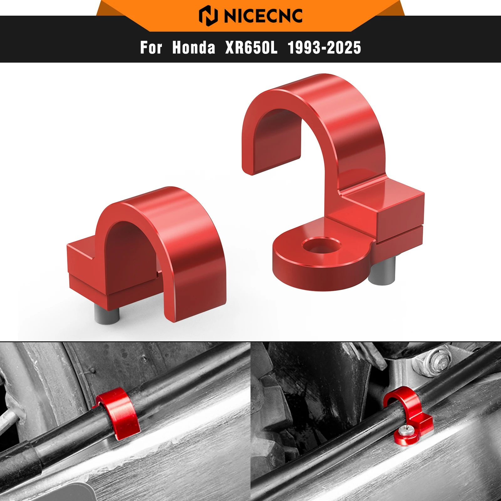 

NICECNC For Honda XR650L 1993-2025 Rear Brake Hose Line Clamp Guide CR80R CR85R CR80RB CR85RB XR600R XR400R XR250L XR250R